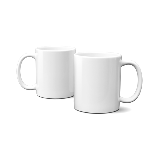 Hvid kaffekop/krus med eget design - 330ml